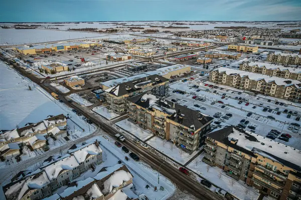 Luchtfoto Van Blairmore Suburban Development Area Een Gebied Saskatoon Saskatchewan — Stockfoto