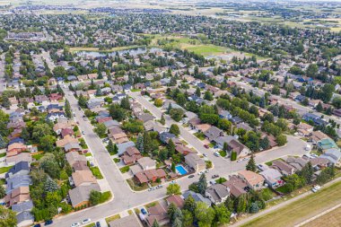 Saskatoon 'un Lakeview semtinin hava manzarası. 12 Ağustos 2020