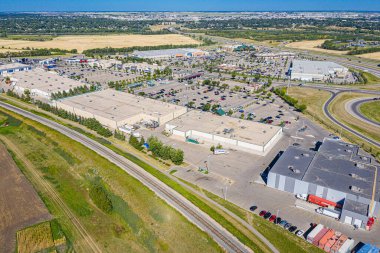 Saskatoon 'daki Preston Geçidi' nin havadan görünüşü. Ağustos 5, 2020