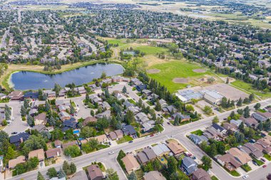 Saskatoon 'un Lakeview semtinin hava manzarası. 12 Ağustos 2020
