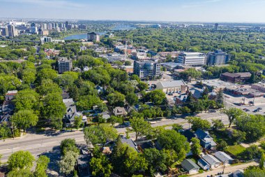Saskatoon 'un Nutana mahallesinin havadan görünüşü. 30 Temmuz 2020