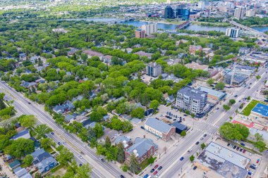 Saskatoon 'un Nutana mahallesinin havadan görünüşü. 10 Haziran 2020