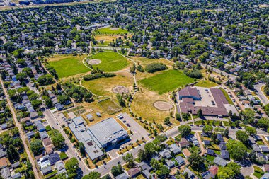 Saskatoon 'daki Nutana Park' ın hava manzarası. 26 Ağustos 2020