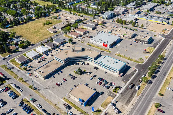 Aerial View 8Th Street Area Saskatoon Aug 2020 — Stock Photo, Image