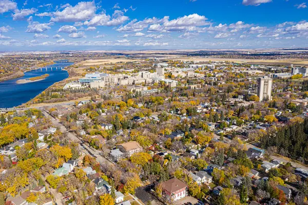 Luftaufnahme Des Nutana Viertels Von Saskatoon Oktober 2020 — Stockfoto