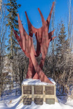 Gabriel Dumont Parkı Saskatoon 'da, Kanada kışın