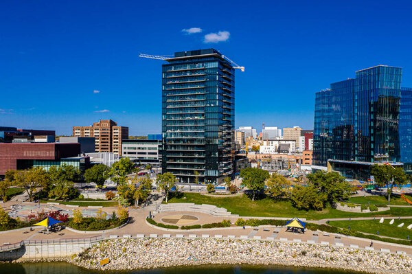 River Landing is located in the downtown area of Saskatoon along the South Saskatchewan River.