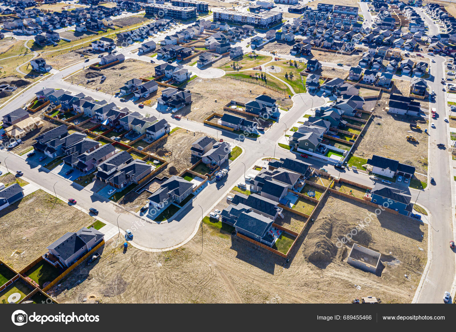 Discover Kensington Saskatoon Birds Eye View Drone Image Highlights Neighborhoods Stock Photo by