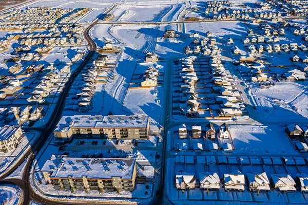 Descubra Kensington Saskatoon Partir Uma Visão Panorâmica Esta Imagem Drone — Fotografia de Stock