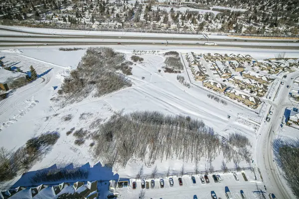 Boeiend Drone Beeld Van Stonebridge Saskatoon Met Nadruk Harmonieuze Mix — Stockfoto