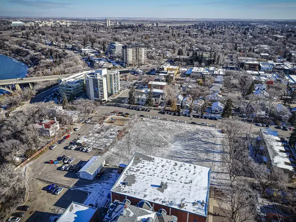 Drohnenbild Zeigt Den Charme Von Nutana Saskatoon Mit Seinen Wohngebieten — Stockfoto