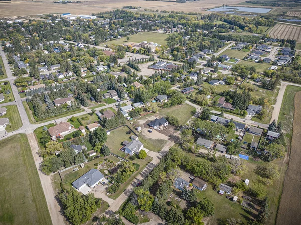 Drone Bild Fånga Staden Waldheim Saskatchewan Visar Upp Sin Lantliga Stockbild