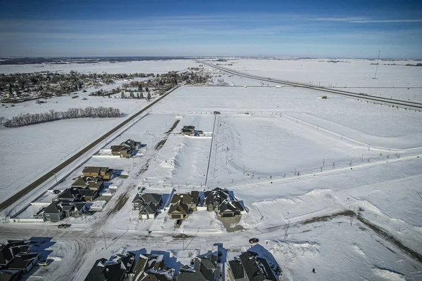 Drone Bild Fånga Staden Dundurn Saskatchewan Visar Upp Sin Lantliga Royaltyfria Stockfoton