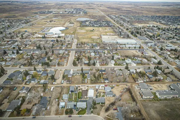Saskatchewan의 Martensville 마을을 캡처하여 지역을 강조하는 이미지 — 스톡 사진