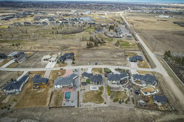 Zdjęcie Drona Podkreślające Greenbryre Saskatoon Znany Luksusowych Domów Pola Golfowego — Zdjęcie stockowe