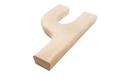 Tahta saplı, Y şeklinde bir parça. Y kıvrımlı ve sapı düz.