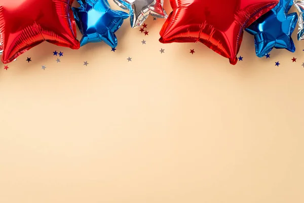 Conceito Dia Independência Dos Eua Foto Vista Superior Balões Cores — Fotografia de Stock