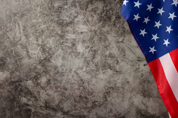 Patriotic Holiday Celebration High Angle Photo Featuring American Flag Grunge — Stock Photo, Image