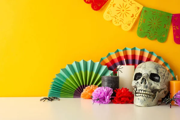 Set Mood Side View Shot Table Decked Out Day Dead — Stock Photo, Image