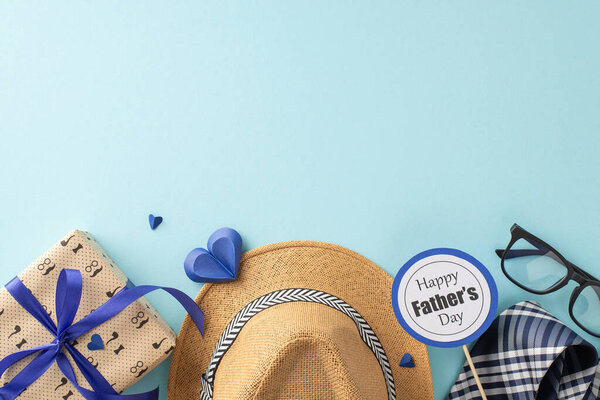 Personalice Mensaje Del Día Del Padre Con Arreglo Vista Superior — Foto de Stock