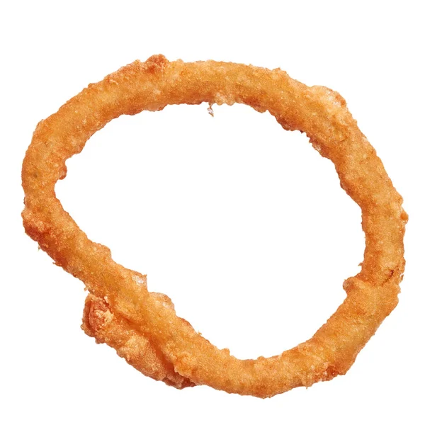 Single Fried Onion Ring White Isolated Background — Stock Photo, Image