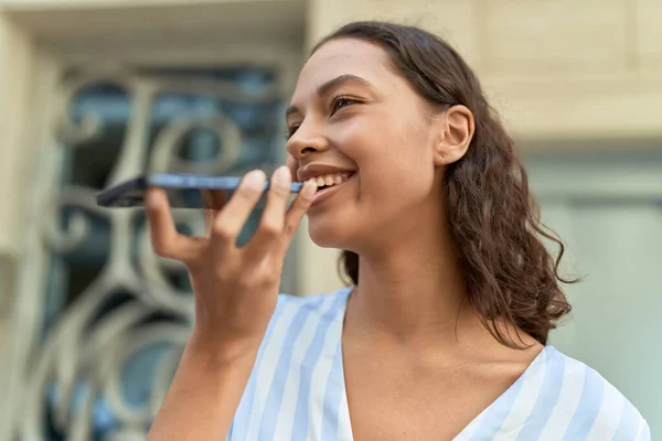 Young African American Woman Smiling Confident Talking Smartphone Coffee Shop — Stockfoto