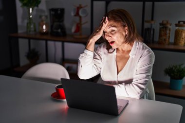 Geceleri evde dizüstü bilgisayar kullanan orta yaşlı İspanyol bir kadın hata yaptığı için şaşırdı. Hatayı hatırla. Unuttum, kötü hafıza kavramı. 