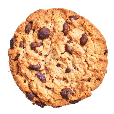  İzole edilmiş beyaz arka planda nefis çikolatalı kurabiye.