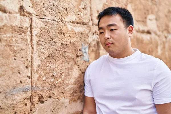 Young Chinese Man Standing Relaxed Expression Street —  Fotos de Stock