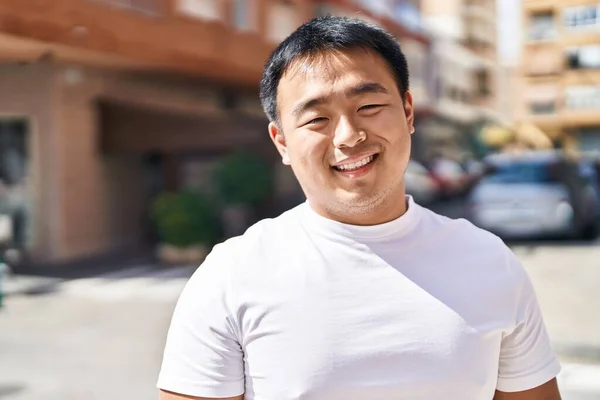 Young Chinese Man Smiling Confident Standing Street —  Fotos de Stock