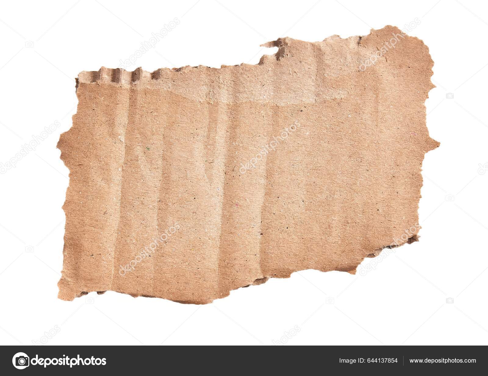 Pedaço Rasgado Material Papelão Sobre Fundo Branco Isolado — Foto ©  Krakenimages.com #644137854, image size:1600x1234