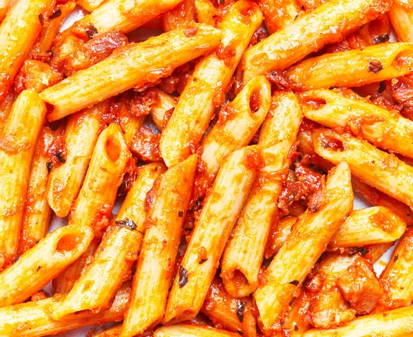 Köstliche Italienische Makkaroni Mit Tomatensauce — Stockfoto