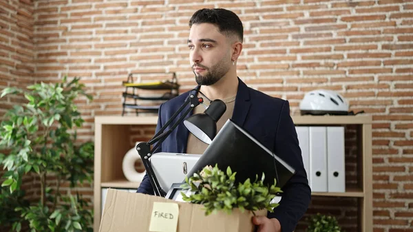 Young Arab Man Business Worker Unemployed Looking Upset Office — Stock Photo, Image