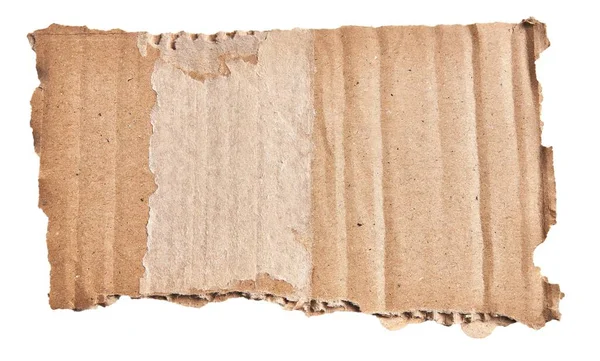 Una Pieza Rasgada Material Cartón Sobre Fondo Blanco Aislado —  Fotos de Stock