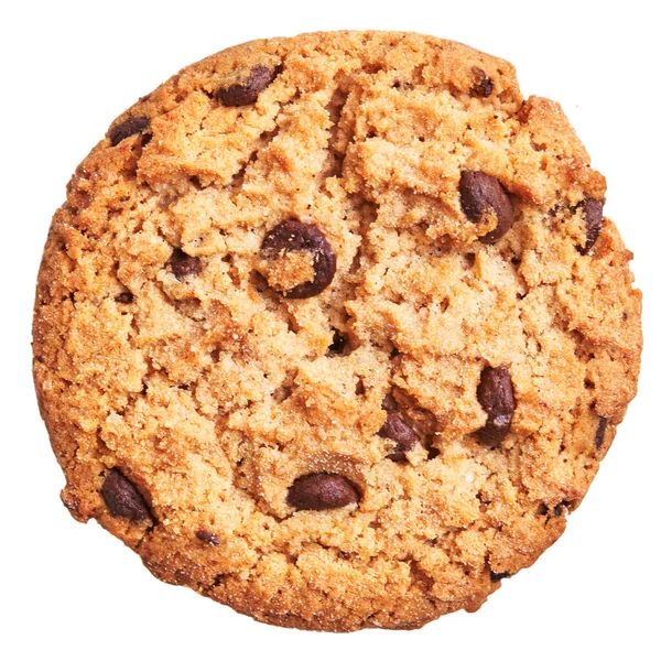 隔離された白い背景の上のおいしいシングルチョコレートクッキー — ストック写真