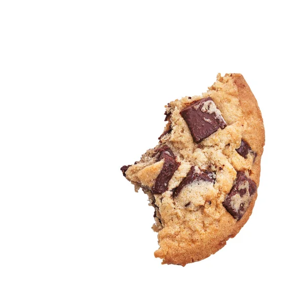 在孤立的白色背景上 美味的一块巧克力饼干 — 图库照片