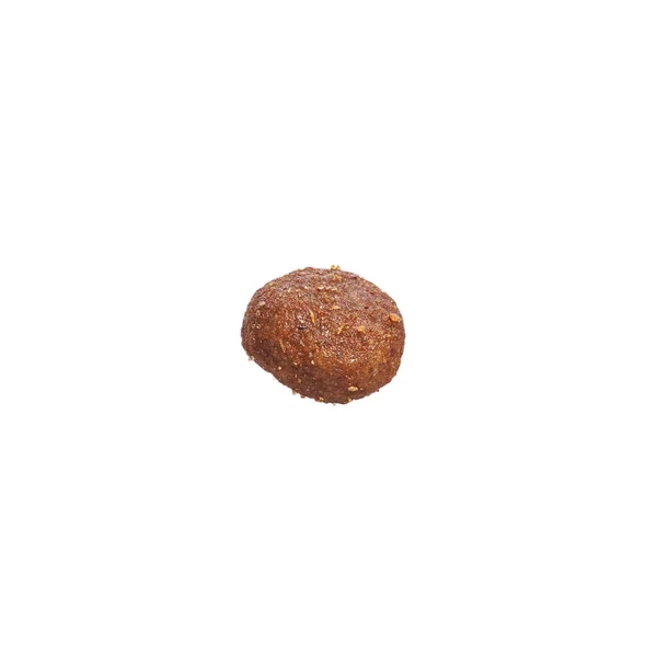 Delicious Single Dog Food Ball Isolated White Background — Stock Photo, Image