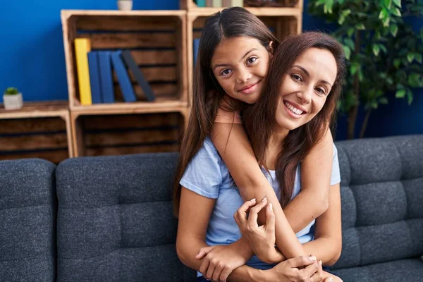 Woman Girl Mother Daughter Hugging Each Other Home — Stockfoto
