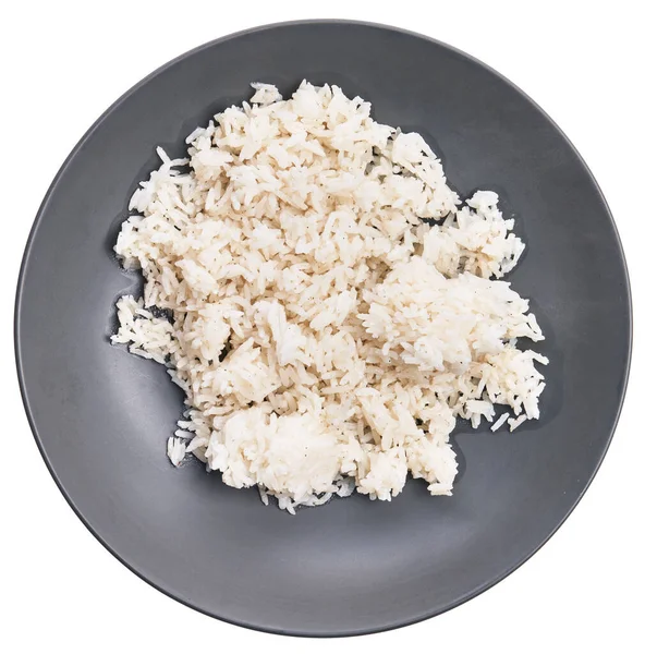 Чаша Вкусного Риса Белом Изолированном Фоне — стоковое фото