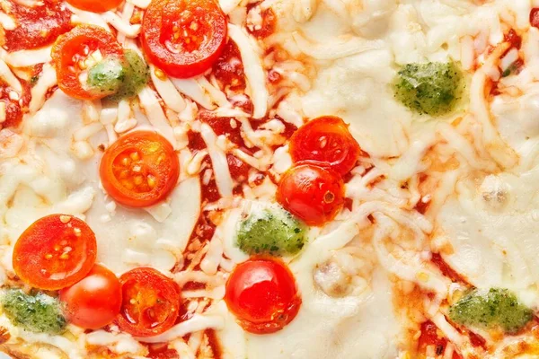 Finom Caprese Olasz Pizza Textúra — Stock Fotó