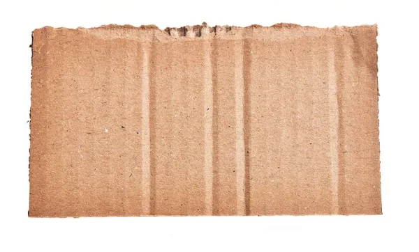 Una Pieza Rasgada Material Cartón Sobre Fondo Blanco Aislado — Foto de Stock