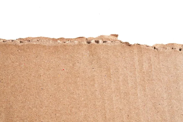 Rippad Bit Papp Material Över Isolerad Vit Bakgrund — Stockfoto
