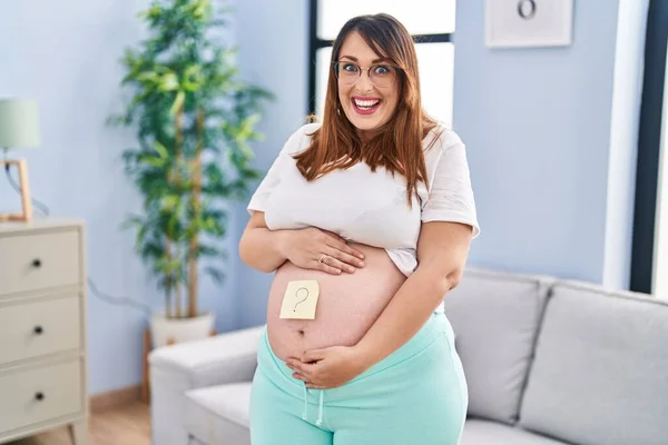 Zwangere Vrouw Verwacht Een Baby Zich Afvragen Seks Vieren Gek — Stockfoto
