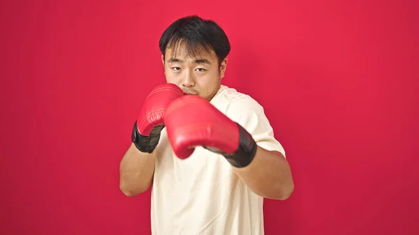 Бокс Изолированном Красном Фоне — стоковое фото