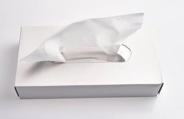 Одна Коробка Серветки Над Ізольованим Білим Тлом — стокове фото