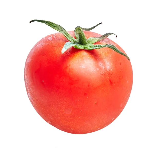 在孤立的白色背景之上的美味的单西红柿 — 图库照片