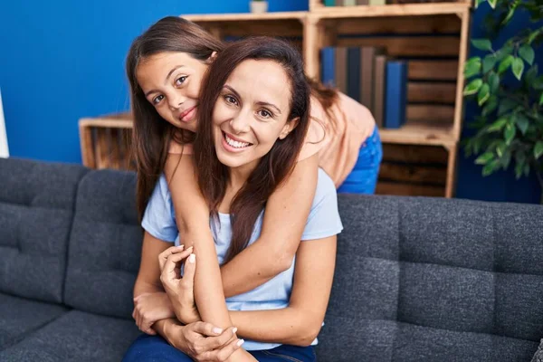 Woman Girl Mother Daughter Hugging Each Other Home — Stockfoto