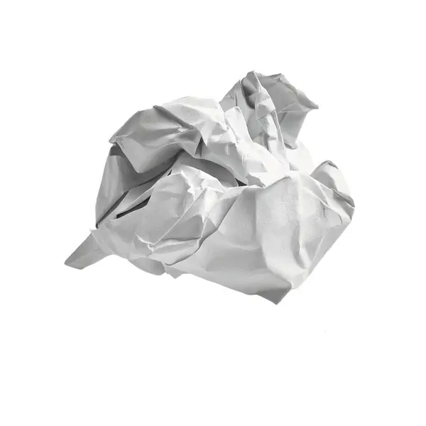 One White Crumpled Paper Ball Isolated Background — Stock Photo, Image