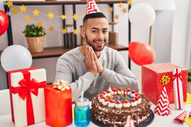 African american man smiling confident celebrating birthday at home