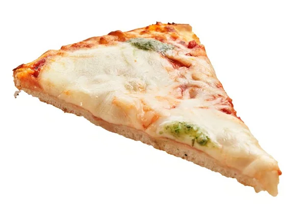 Delicious Slice Caprese Italian Pizza Isolated White Background — Stock Photo, Image